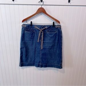 Liz Claiborne Denim Jean Skirt with belt  designer size 14 comfortable chic